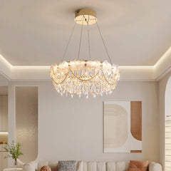 Broken Ice Flower Light Luxury Living Room Chandelier Modern Bedroom Lamp High-end Art French Crystal Lamp Hall Main Lamp