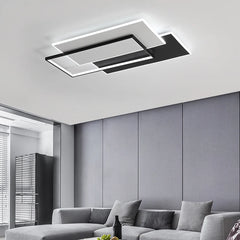 Simple Led Chandelier Modern Living Room Ceiling Light Dimmable Bedroom Dining Room Rectangle Indoor Decoration Lighting