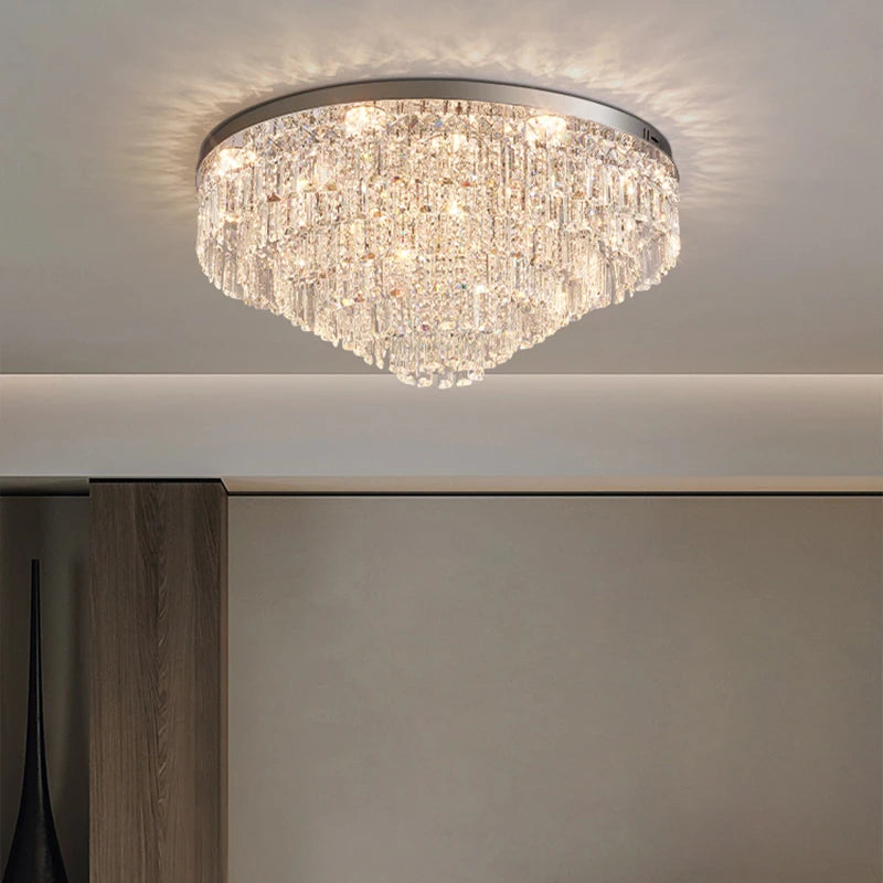 2024 New Style Luxury Crystal Lamp Living Room Ceiling Lamp French Simple Atmosphere High-end Sense Of Bedroom Hall Lamps Light