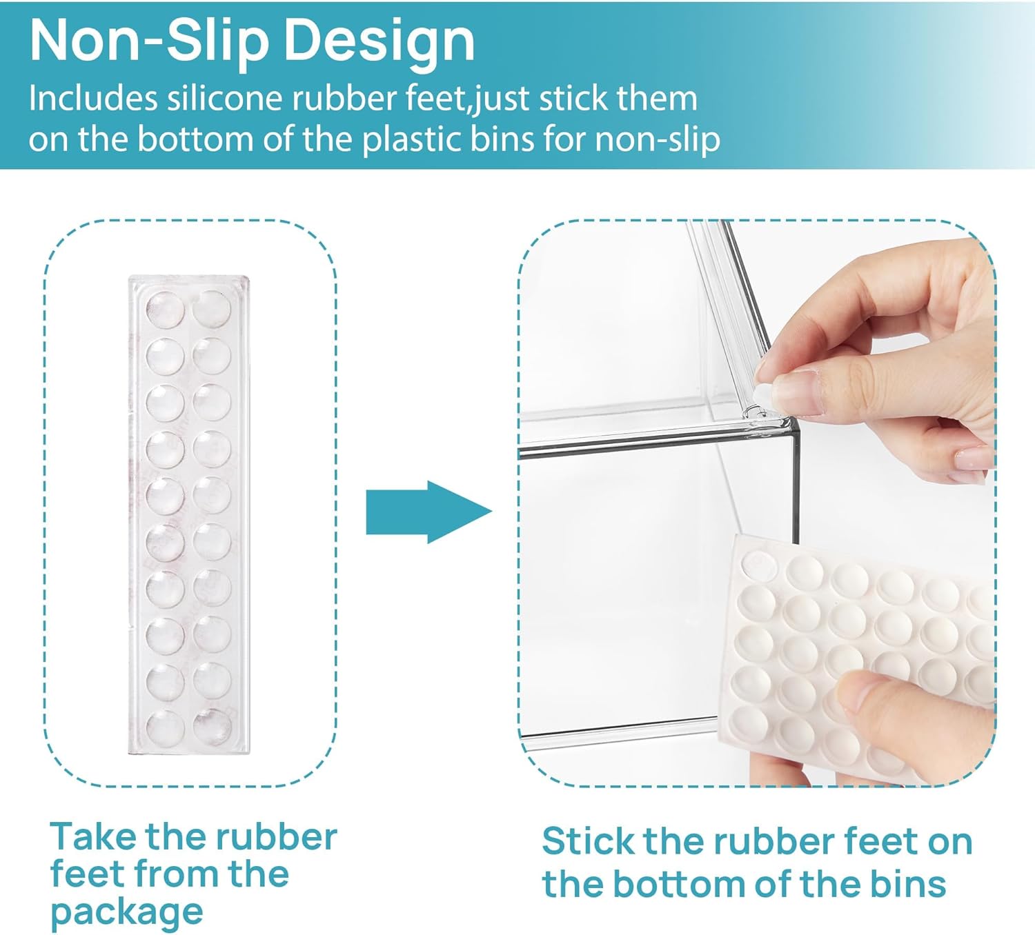 Vtopmart 4 Pack Clear Stackable Storage Drawers, 4.4'' Tall Acrylic Bathroom Makeup Organizer,Plastic Storage Bins For Vanity, Undersink, Kitchen Cabinets, Pantry, Home Organization