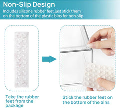 Vtopmart 4 Pack Clear Stackable Storage Drawers, 4.4'' Tall Acrylic Bathroom Makeup Organizer,Plastic Storage Bins For Vanity, Undersink, Kitchen Cabinets, Pantry, Home Organization