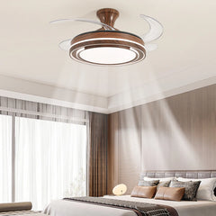 Bedroom Fan Ceiling Light 2025 New Ceiling Light Cream Wind Invisible Restaurant Household Ceiling Fan Light Mute Fan Light