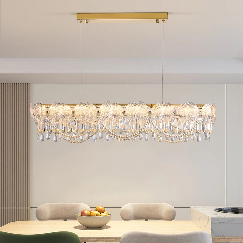 Broken Ice Flower Light Luxury Living Room Chandelier Modern Bedroom Lamp High-end Art French Crystal Lamp Hall Main Lamp