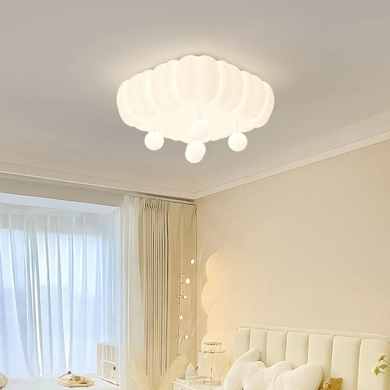 Bubble Cloud Lob Bedroom Ceiling Lamp 2024 New Art Cream Wind Full Spectrum Eye Protection Children's Room Master Bedroom Lamp