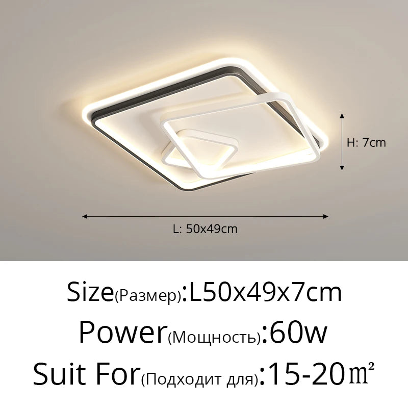 Chandelier Ceiling Lamp Square Mounted Hanging Lamp Indoor Pendant Light Ligthing Lustre For Living Room Bedroom Home Decoration