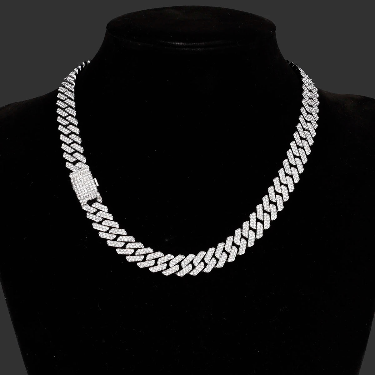 Cuban Link Chain Mens Mens Iced Out Miami Cuban Necklace Artificial Diamond Chain For Men Bling Hip Hop