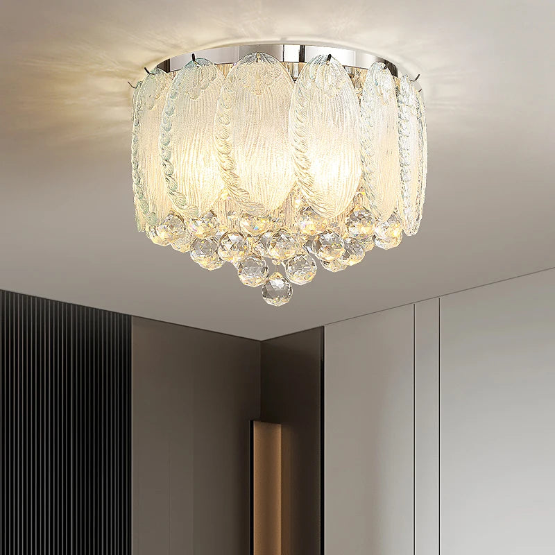 French Cream Style Full Spectrum Ceiling Lamp Creative Feather Living Room Eye Protection LED Bedroom Study Light Luxury Lamps