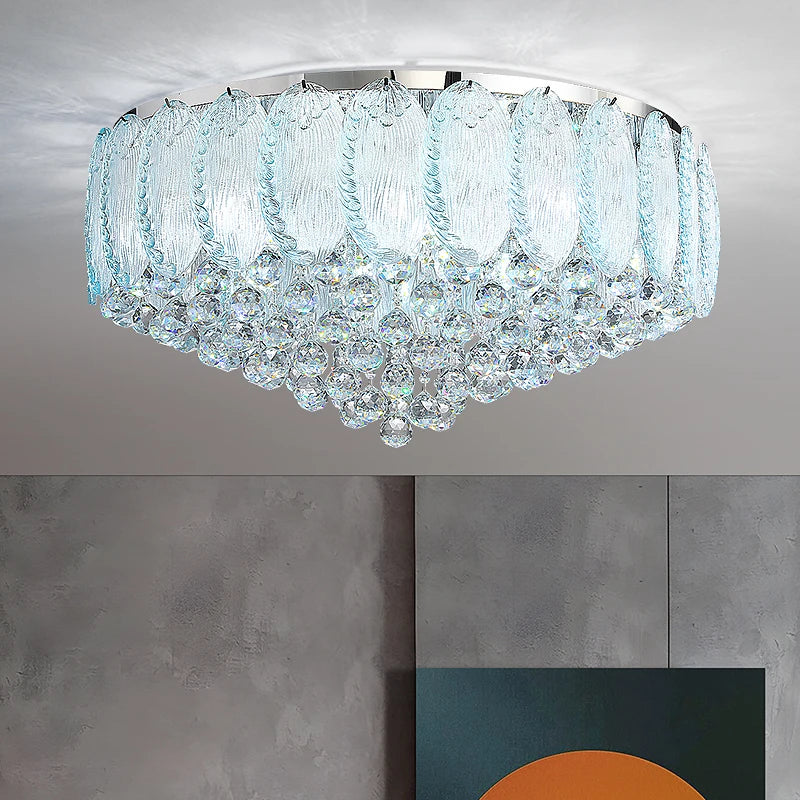 French Cream Style Full Spectrum Ceiling Lamp Creative Feather Living Room Eye Protection LED Bedroom Study Light Luxury Lamps