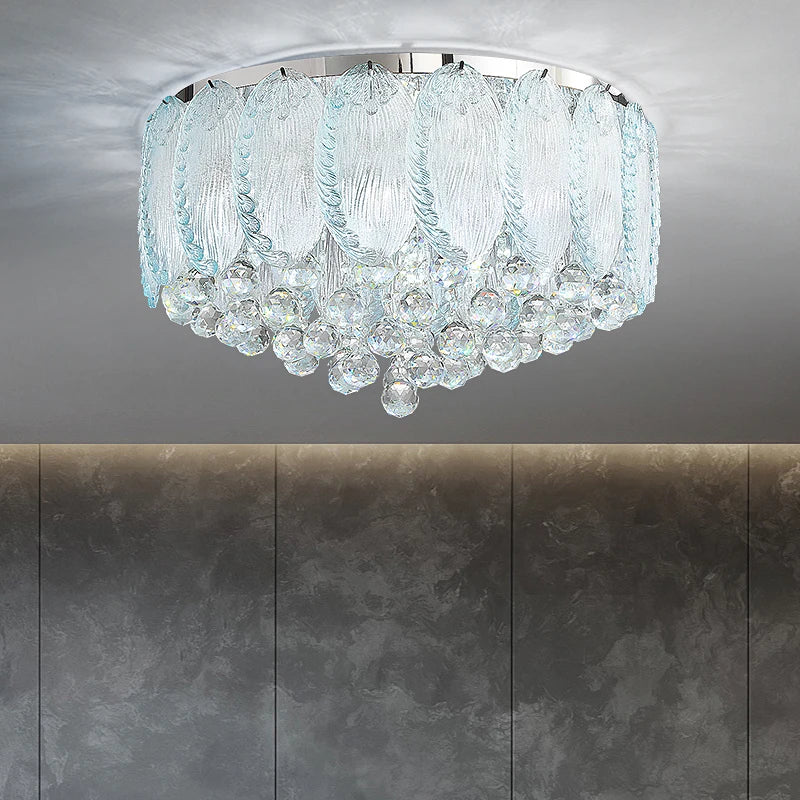 French Cream Style Full Spectrum Ceiling Lamp Creative Feather Living Room Eye Protection LED Bedroom Study Light Luxury Lamps