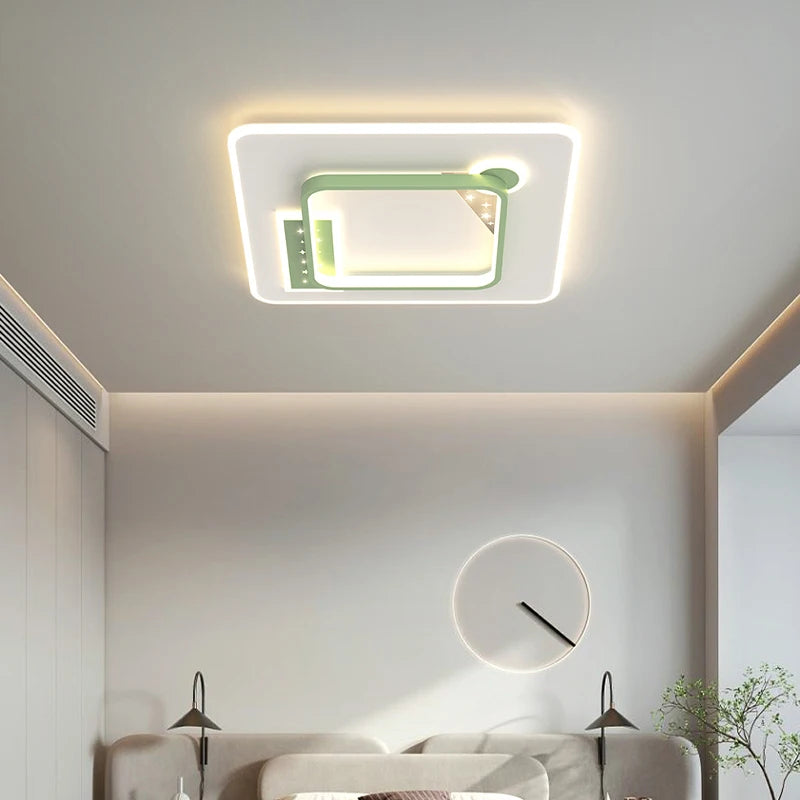 LED Living Room Ceiling Lamps Bedroom Simple Modern Atmosphere Remote Round Square Nordic Dining Room Home Indoor Lighting Lamps