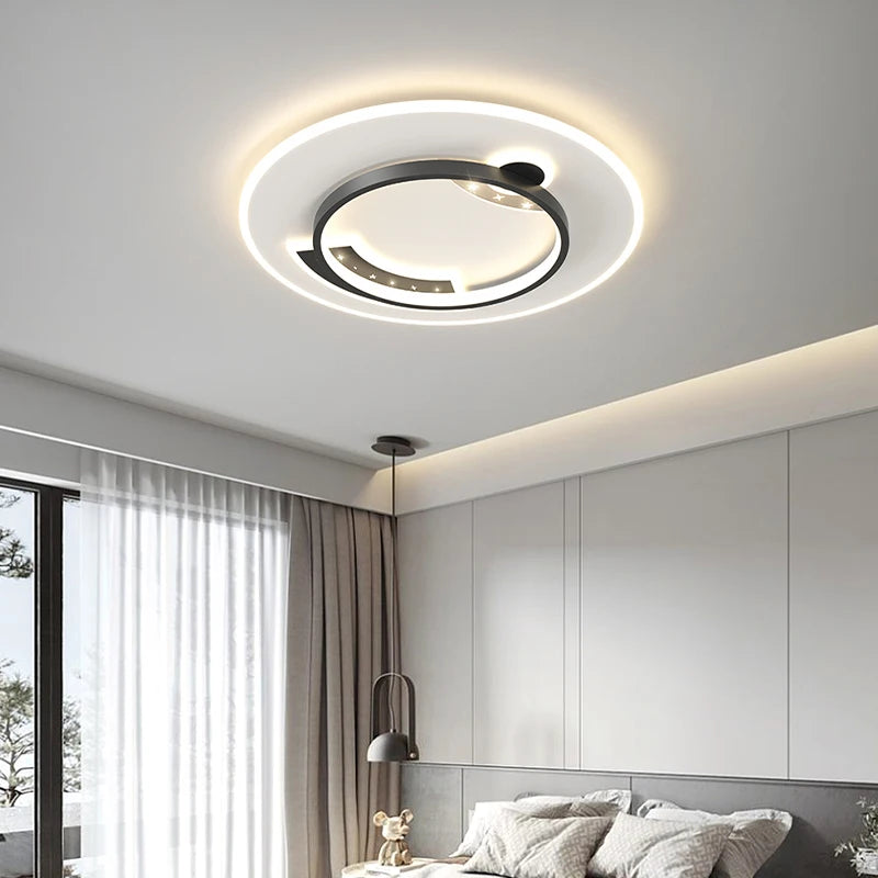 LED Living Room Ceiling Lamps Bedroom Simple Modern Atmosphere Remote Round Square Nordic Dining Room Home Indoor Lighting Lamps