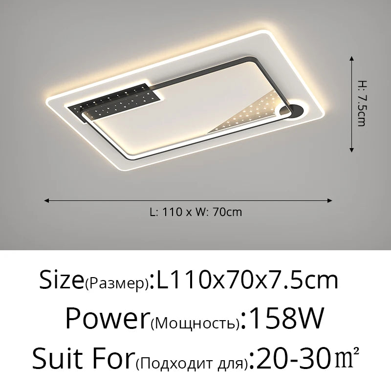 LED Living Room Ceiling Lamps Bedroom Simple Modern Atmosphere Remote Round Square Nordic Dining Room Home Indoor Lighting Lamps