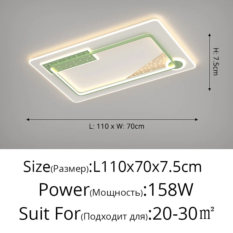 LED Living Room Ceiling Lamps Bedroom Simple Modern Atmosphere Remote Round Square Nordic Dining Room Home Indoor Lighting Lamps