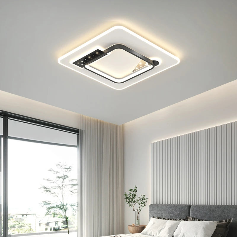 LED Living Room Ceiling Lamps Bedroom Simple Modern Atmosphere Remote Round Square Nordic Dining Room Home Indoor Lighting Lamps