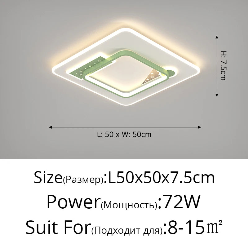 LED Living Room Ceiling Lamps Bedroom Simple Modern Atmosphere Remote Round Square Nordic Dining Room Home Indoor Lighting Lamps