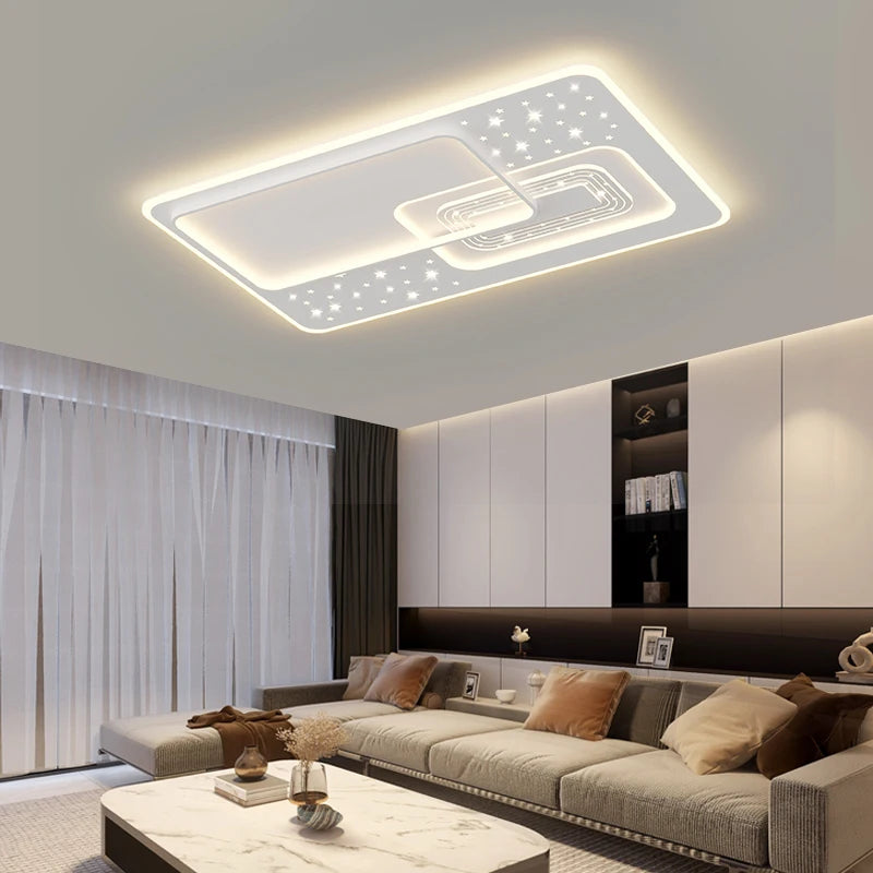 Led Ceiling Lamp Living Room Bedroom Modern Simple Round Square Lights Atmospheric Household Indoor Lighting Decor Ceiling Lamps