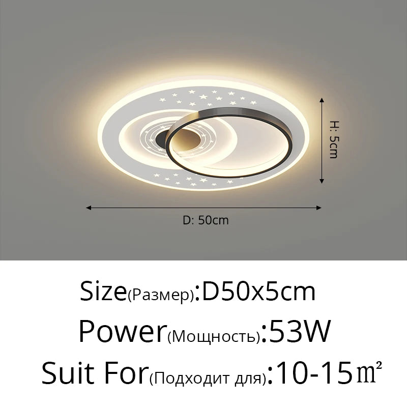 Led Ceiling Lamp Living Room Bedroom Modern Simple Round Square Lights Atmospheric Household Indoor Lighting Decor Ceiling Lamps