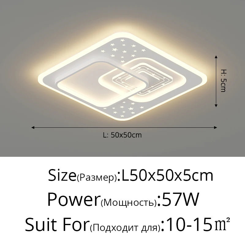 Led Ceiling Lamp Living Room Bedroom Modern Simple Round Square Lights Atmospheric Household Indoor Lighting Decor Ceiling Lamps