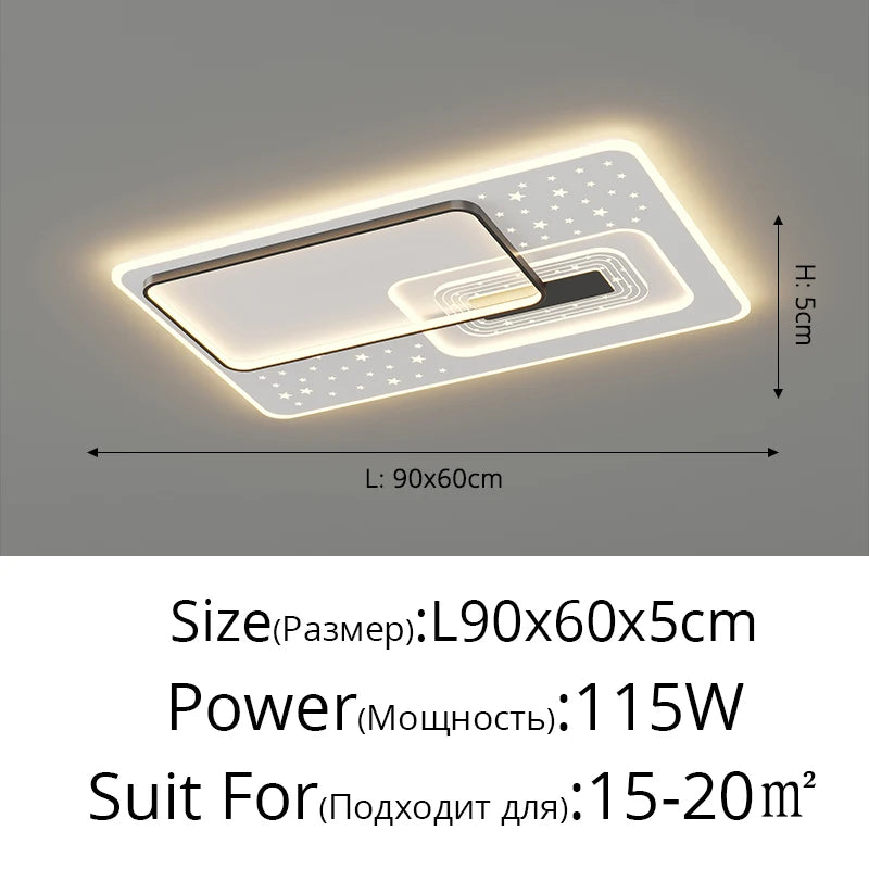 Led Ceiling Lamp Living Room Bedroom Modern Simple Round Square Lights Atmospheric Household Indoor Lighting Decor Ceiling Lamps