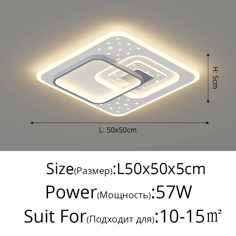 Led Ceiling Lamp Living Room Bedroom Modern Simple Round Square Lights Atmospheric Household Indoor Lighting Decor Ceiling Lamps