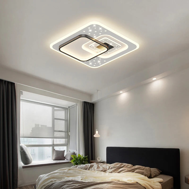 Led Ceiling Lamp Living Room Bedroom Modern Simple Round Square Lights Atmospheric Household Indoor Lighting Decor Ceiling Lamps