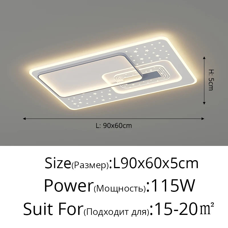 Led Ceiling Lamp Living Room Bedroom Modern Simple Round Square Lights Atmospheric Household Indoor Lighting Decor Ceiling Lamps