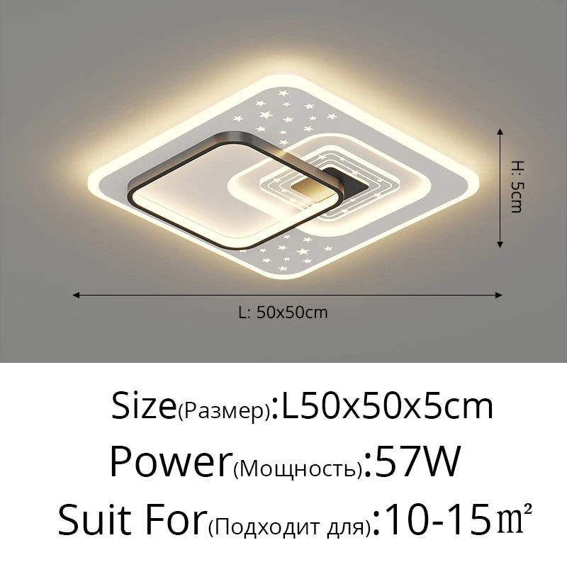 Led Ceiling Lamp Living Room Bedroom Modern Simple Round Square Lights Atmospheric Household Indoor Lighting Decor Ceiling Lamps