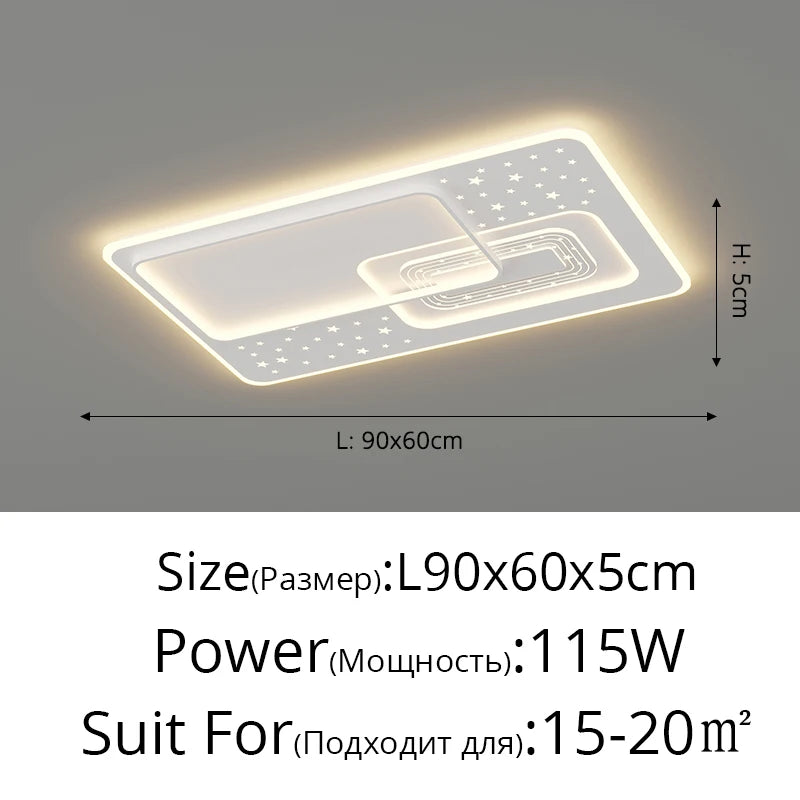 Led Ceiling Lamp Living Room Bedroom Modern Simple Round Square Lights Atmospheric Household Indoor Lighting Decor Ceiling Lamps