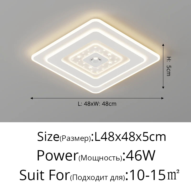 Led Ceiling Lamps Simple Modern Bedroom Rectangular Round Lights Living Dining Room Home Indoor Lighting Decor Lighting Fixtures