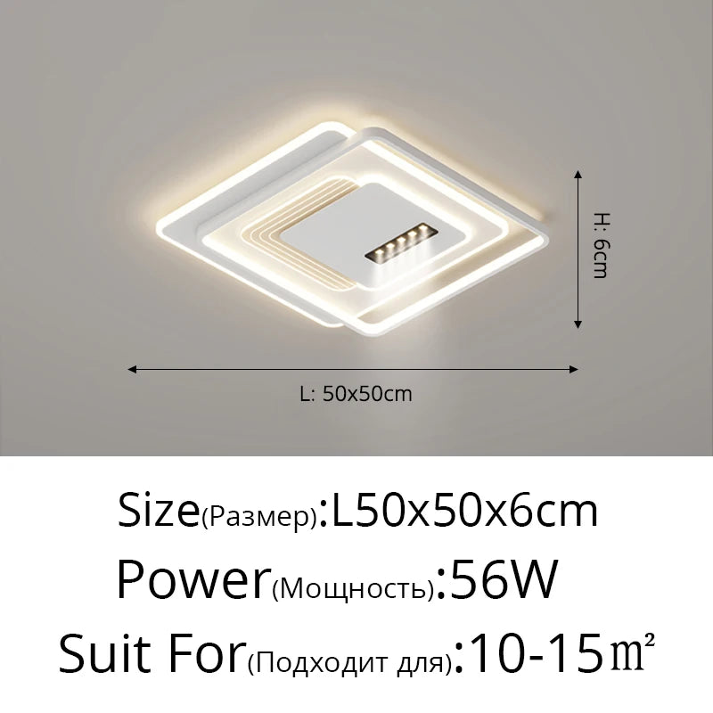 Led Ceiling Lights Living Room Round Square Ceiling Lamp Bedroom Study Simple Modern Atmosphere Home Indoor Lighting Decor Lamps