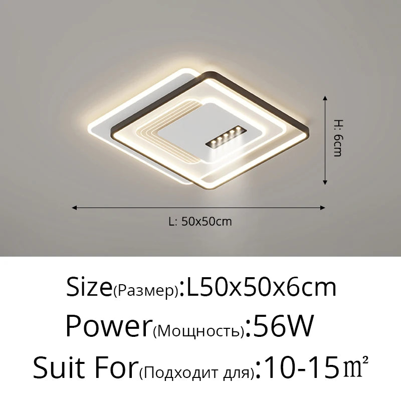 Led Ceiling Lights Living Room Round Square Ceiling Lamp Bedroom Study Simple Modern Atmosphere Home Indoor Lighting Decor Lamps