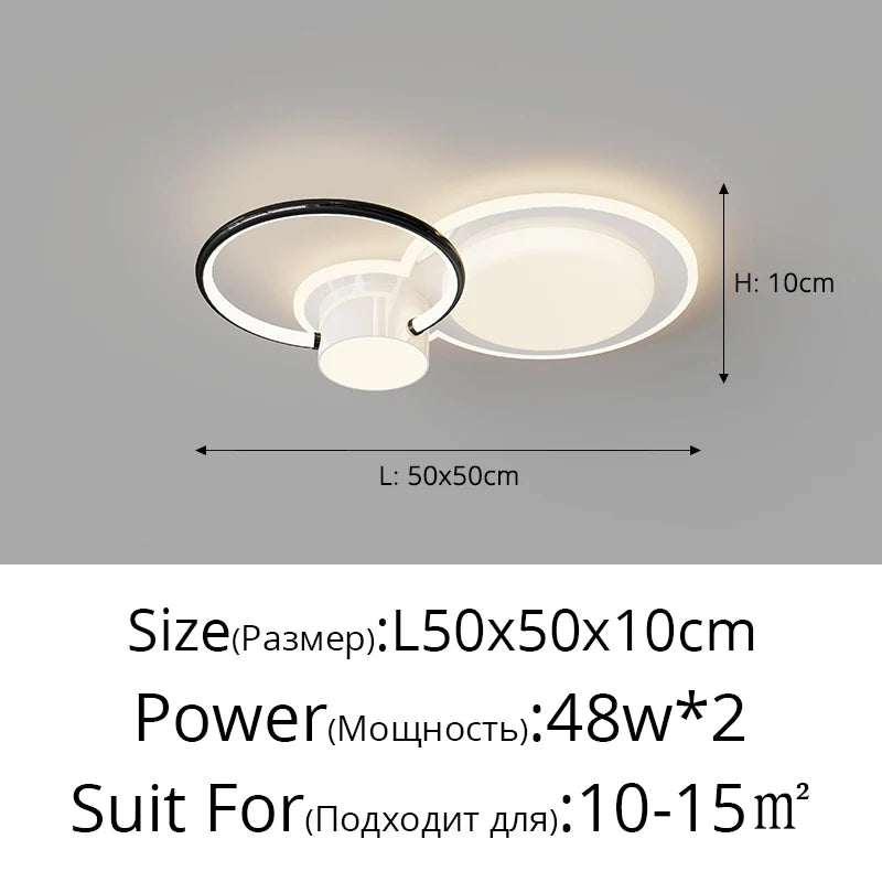 Led Living Room Ceiling Light Simple Modern Atmosphere Creative Ring Simple Bedroom Ceiling Lamp Home Indoor Decor Lighting Lamp