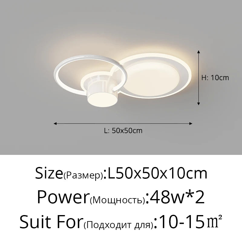 Led Living Room Ceiling Light Simple Modern Atmosphere Creative Ring Simple Bedroom Ceiling Lamp Home Indoor Decor Lighting Lamp