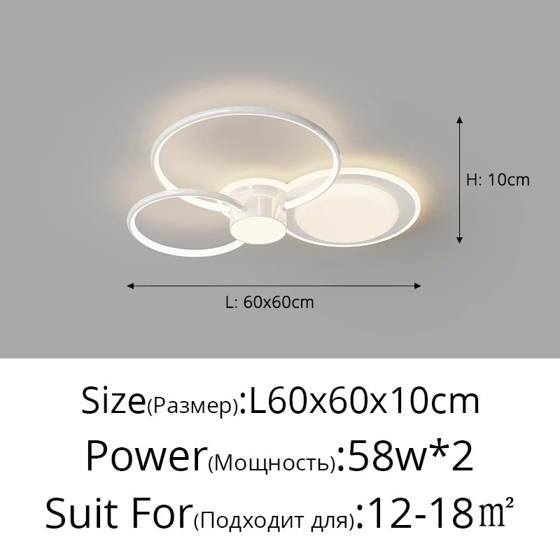 Led Living Room Ceiling Light Simple Modern Atmosphere Creative Ring Simple Bedroom Ceiling Lamp Home Indoor Decor Lighting Lamp