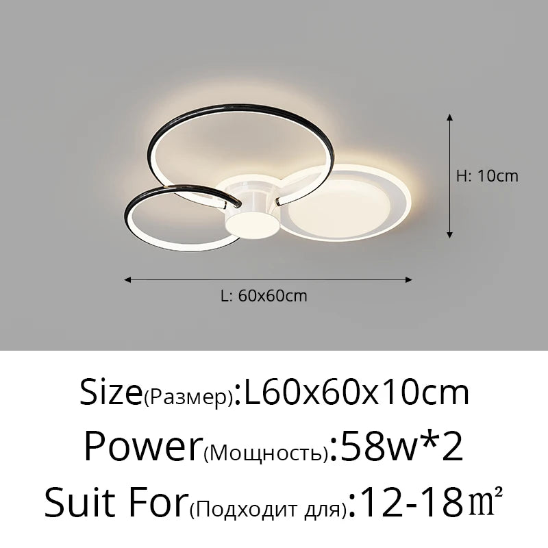 Led Living Room Ceiling Light Simple Modern Atmosphere Creative Ring Simple Bedroom Ceiling Lamp Home Indoor Decor Lighting Lamp