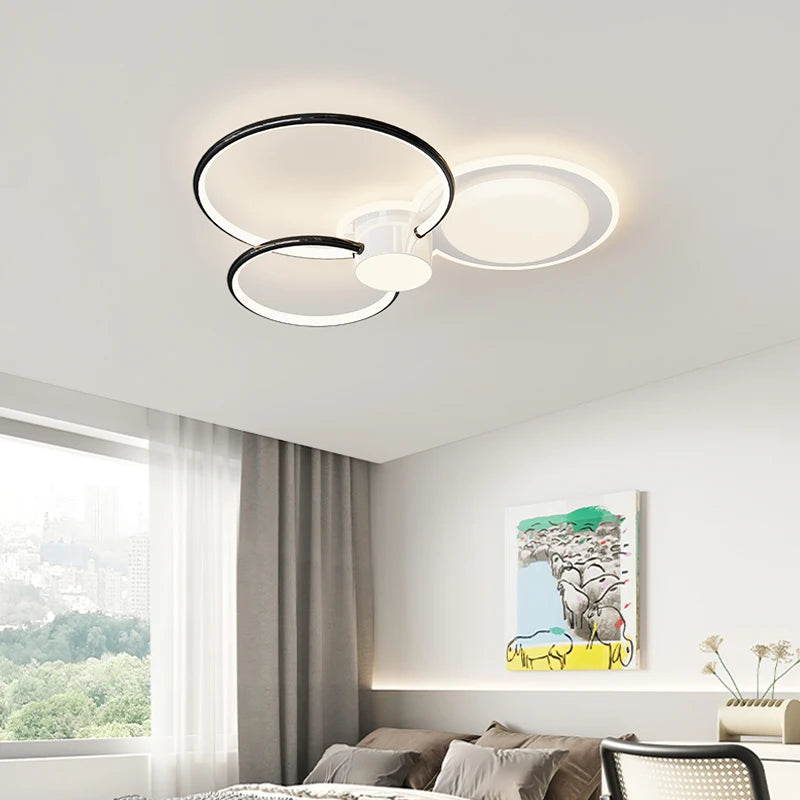 Led Living Room Ceiling Light Simple Modern Atmosphere Creative Ring Simple Bedroom Ceiling Lamp Home Indoor Decor Lighting Lamp