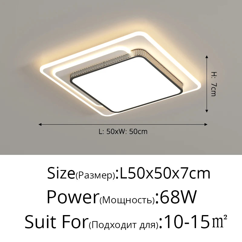 Led Rectangular Ceiling Lamp Living Room Modern Simple Atmosphere Home Round Bedroom Aisle Balcony Lamp Indoor Lighting Fixtures