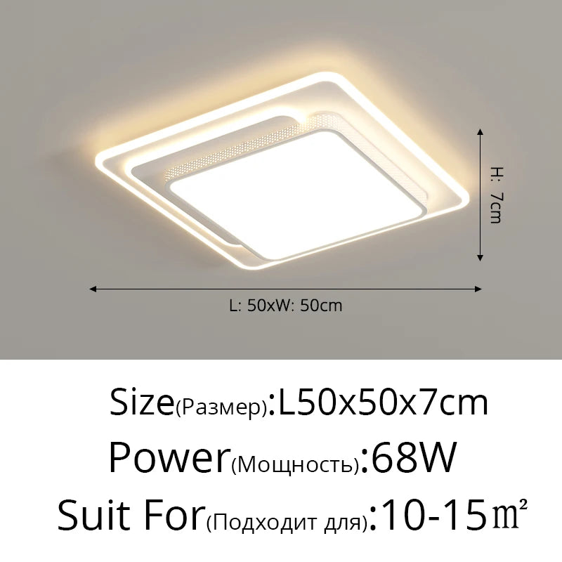 Led Rectangular Ceiling Lamp Living Room Modern Simple Atmosphere Home Round Bedroom Aisle Balcony Lamp Indoor Lighting Fixtures