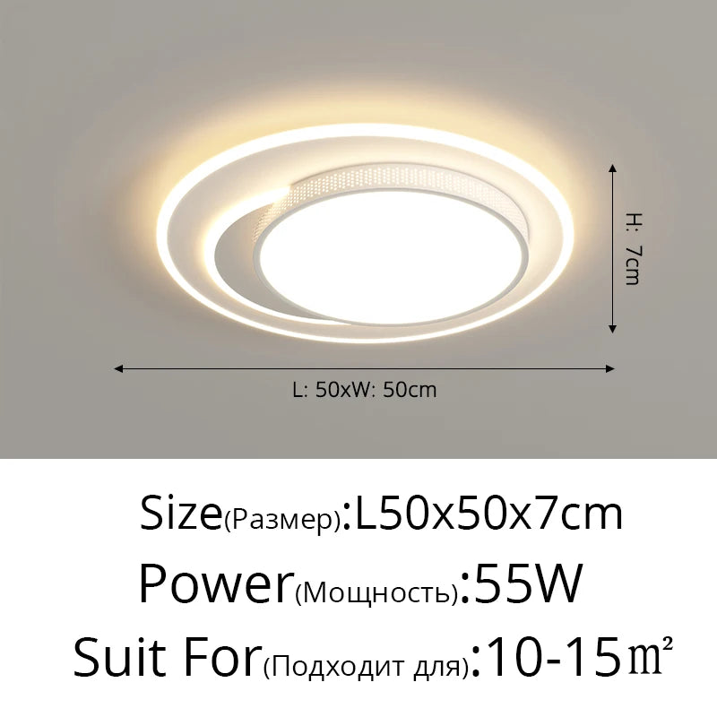 Led Rectangular Ceiling Lamp Living Room Modern Simple Atmosphere Home Round Bedroom Aisle Balcony Lamp Indoor Lighting Fixtures