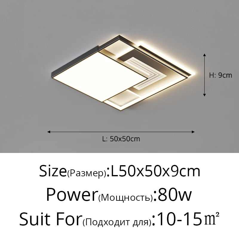 Living Room Led Ceiling Lights Simple Modern Atmosphere Chandeliers Creative Bedroom Dining Room Lamp Home Indoor Lighting Lamps