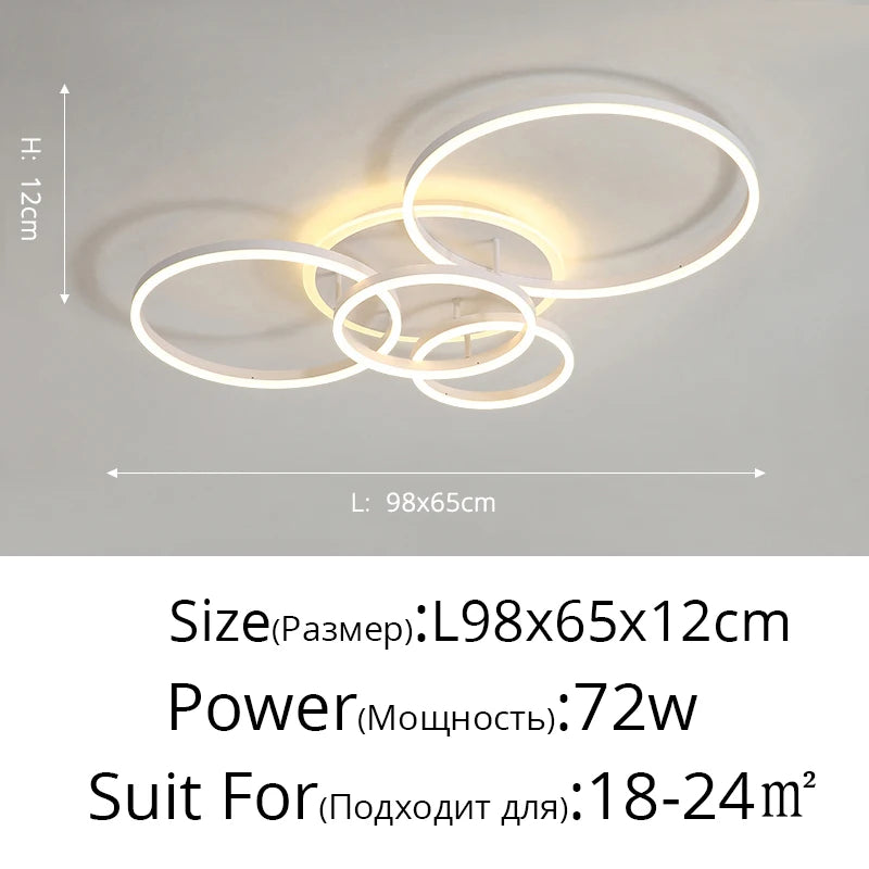 Modern LED Ceiling Chandelier Lighting Living Room Bedroom Dimmable Home Gold Black Indoor Lighting Decorative Light Fixtures