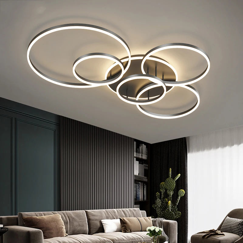 Modern LED Ceiling Chandelier Lighting Living Room Bedroom Dimmable Home Gold Black Indoor Lighting Decorative Light Fixtures