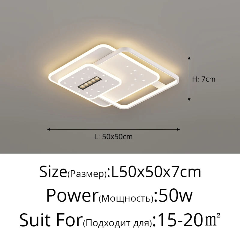 Modern Minimalist Led Living Room Ceiling Light Home Indoor Decoration Lighting Fixtures Round Square Bedroom Study Ceiling Lamp