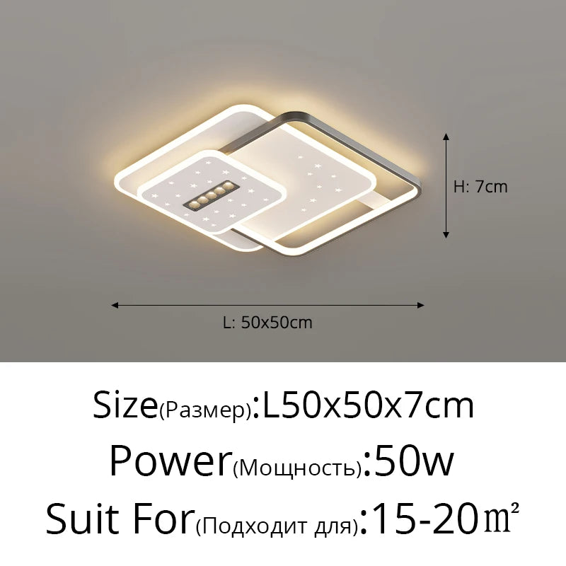 Modern Minimalist Led Living Room Ceiling Light Home Indoor Decoration Lighting Fixtures Round Square Bedroom Study Ceiling Lamp