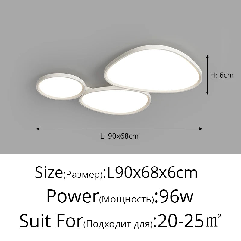 Modern Oval Round Led Ceiling Lights Living Room Bedroom Office Coffee Shop Apartment Villa Indoor Lighting Decor Lamps Dimmable