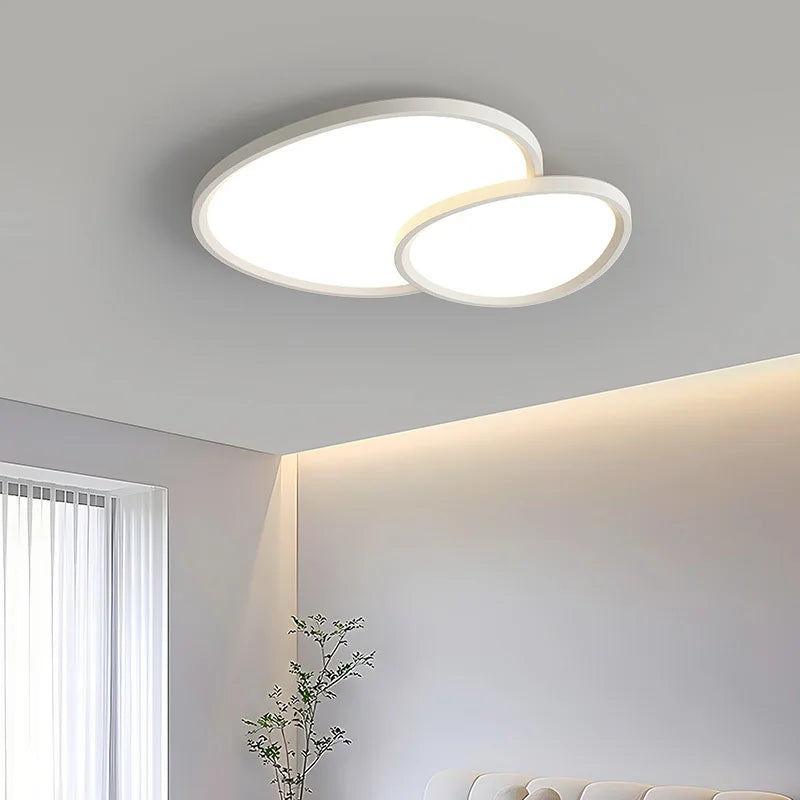 Modern Oval Round Led Ceiling Lights Living Room Bedroom Office Coffee Shop Apartment Villa Indoor Lighting Decor Lamps Dimmable