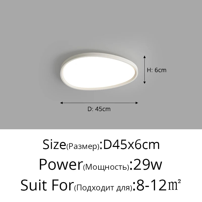 Modern Oval Round Led Ceiling Lights Living Room Bedroom Office Coffee Shop Apartment Villa Indoor Lighting Decor Lamps Dimmable