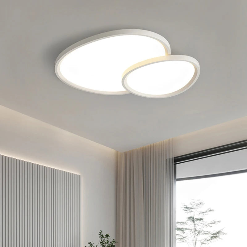 Modern Oval Round Led Ceiling Lights Living Room Bedroom Office Coffee Shop Apartment Villa Indoor Lighting Decor Lamps Dimmable