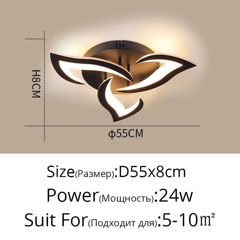 Modern Simple LED Pendant Light Living Room Bedroom Study Room Black and White Pendant Light Home Lighting Decorative Lights