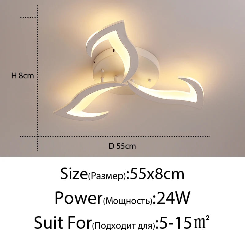 Modern Simple LED Pendant Light Living Room Bedroom Study Room Black and White Pendant Light Home Lighting Decorative Lights